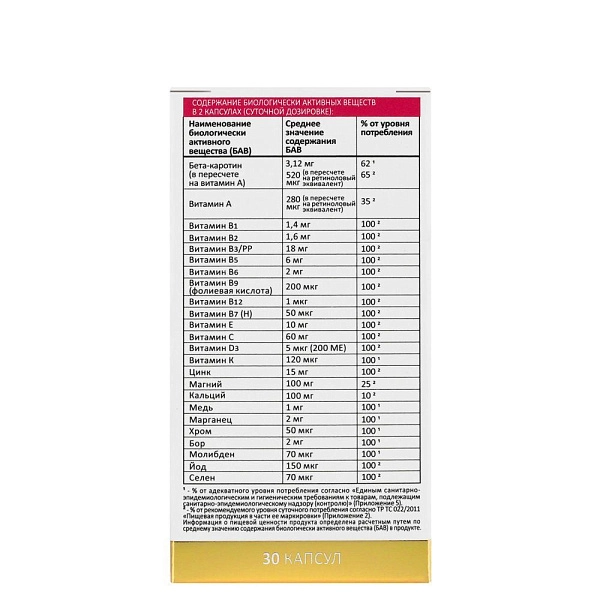 БАД Мультикомплекс для красоты кожи, волос и ногтей