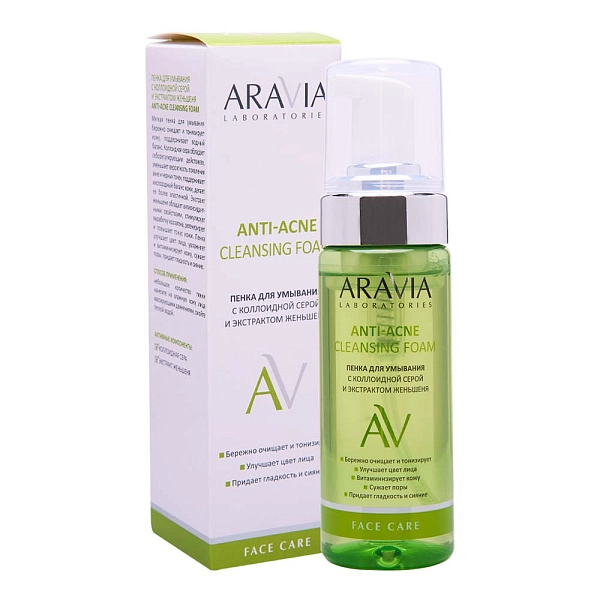 Пенка для умывания с коллоидной серой и экстрактом женьшеня