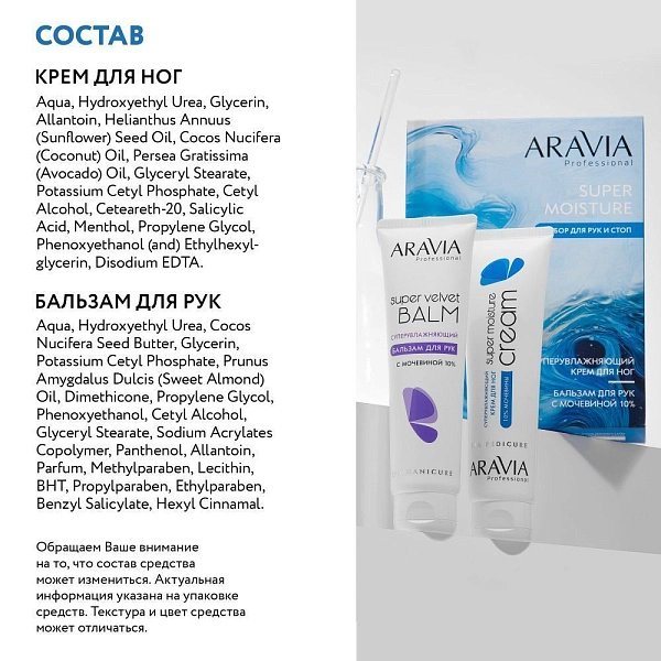 Увлажняющий набор для ухода за кожей рук и ног