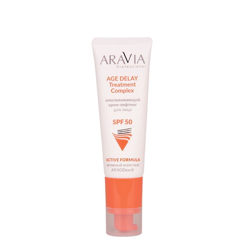 

Солнцезащитные средства ARAVIA Professional, Омолаживающий крем-лифтинг для лица AGE DELAY Treatment Complex SPF 50, 50 мл
