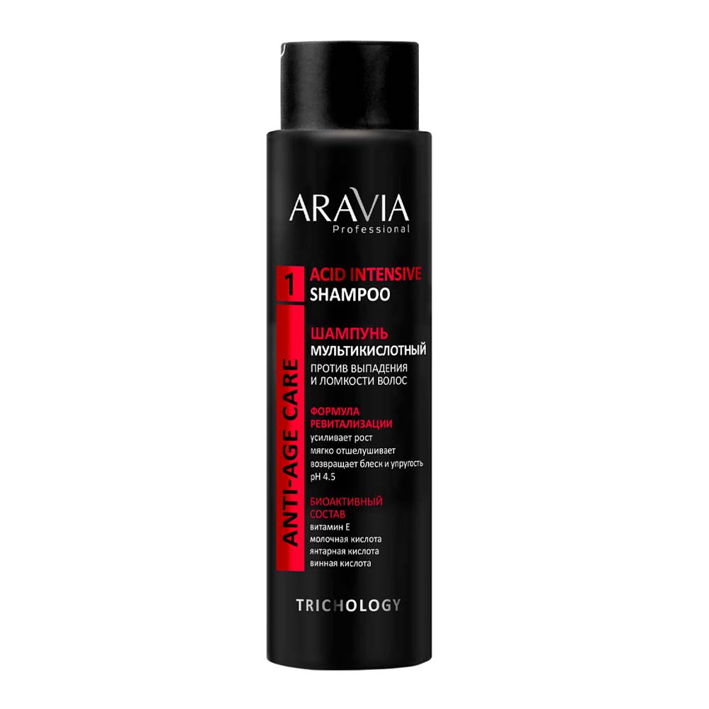 

Шампуни ARAVIA Professional, Шампунь мультикислотный против выпадения и ломкости волос Acid Intensive Shampoo, 420 мл