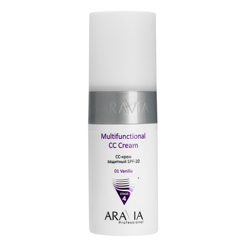 

Солнцезащитные средства с SPF ARAVIA Professional, CC-крем защитный SPF-20 для лица Multifunctional CC Cream / 01 ванильный, 150 мл