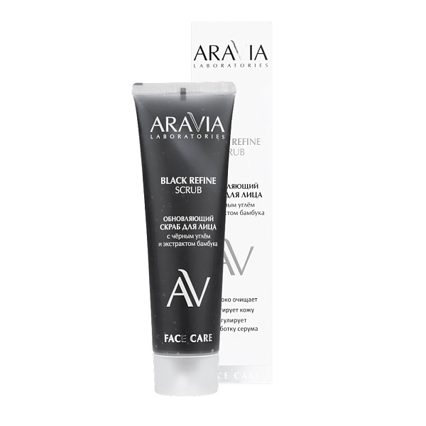 Обновляющий скраб для лица с черным углём и экстрактом бамбука BLACK REFINE SCRUB, 100 мл