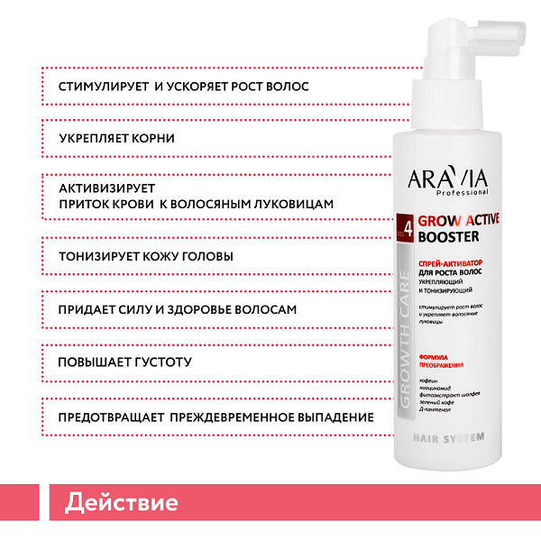 Спрей-активатор для роста волос укрепляющий и тонизирующий Grow Active Booster, 150 мл