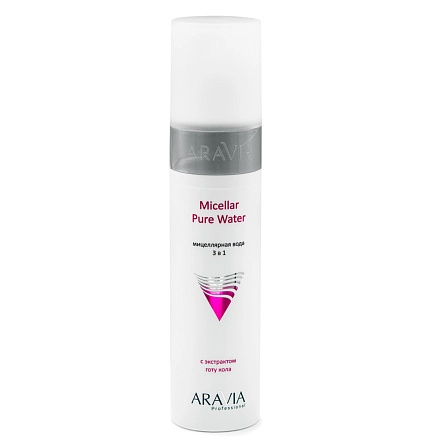 Мицеллярная вода 3 в 1 Micellar Pure Water с экстрактом готу кола, 250 ...