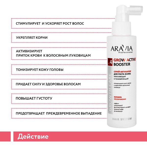 Спрей-активатор для роста волос укрепляющий и тонизирующий Grow Active Booster, 150 мл