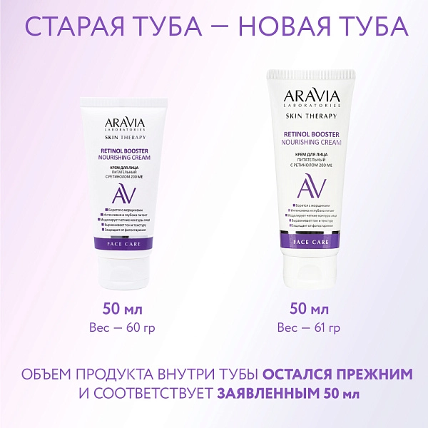 Крем для лица питательный с ретинолом 200 МЕ Retinol Booster Nourishing Cream, 50 мл