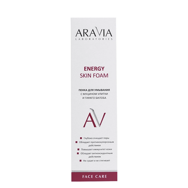Пенка для умывания с муцином улитки и гинкго билоба Energy Skin Foam, 150 мл